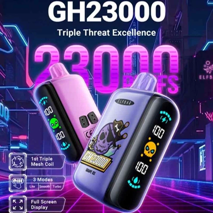 2024-New-Popular-Elf-Gh-Bar-23000-Puffs-Disposable-Vape-Bar-Digital-Smart-Screen-12-Fruity-Flavors-Vapes-Dragbar-I-Al-Vapme-Geek-Fakher-Bar